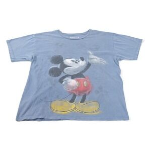 Disney Store Women's Blue Mickey Mouse Graphic T-shirt Size XL